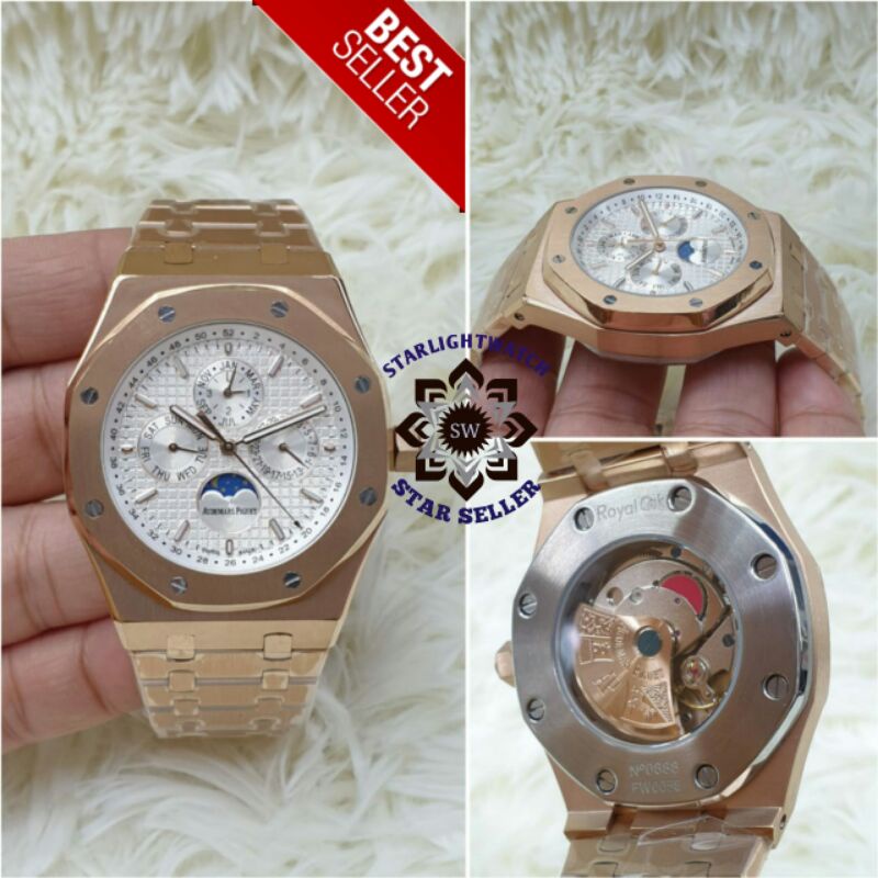 JAM TANGAN PRIA AP AUTOMATIC CRONO TALI RANTE KUALITAS ORIGINAL