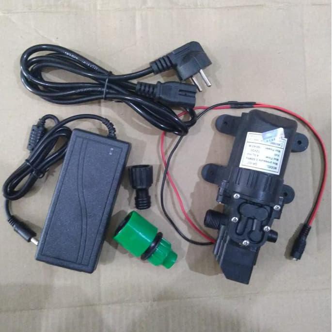 Paket Pompa Air Dc 12 Dp-537 + Nipple + Quick Release + Adaptor 12 V