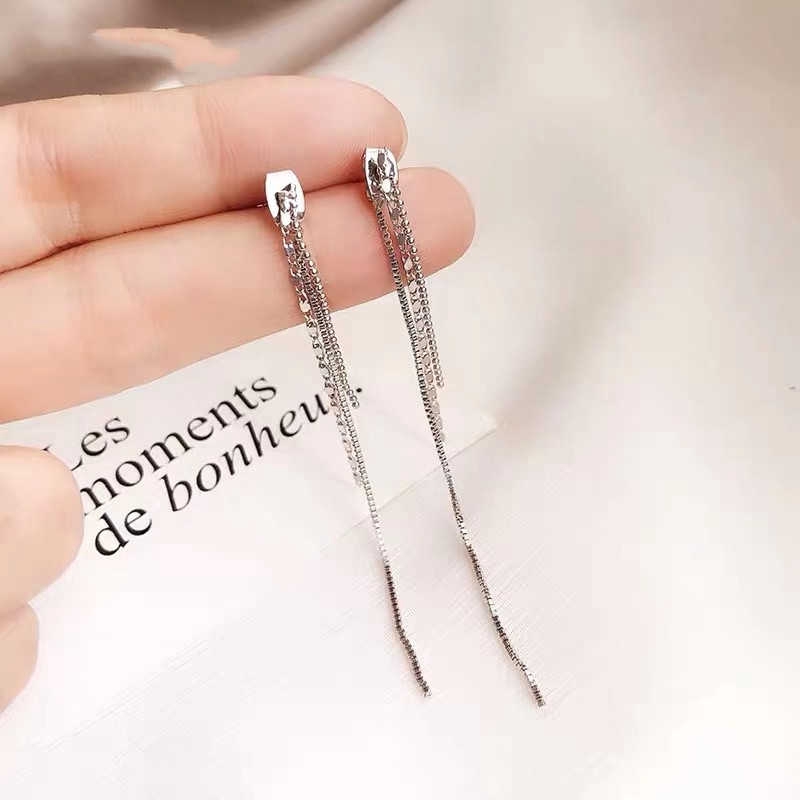 COD Hotel Deluna IU Silver 925 Anting Panjang  Berlian Berpohon Anting