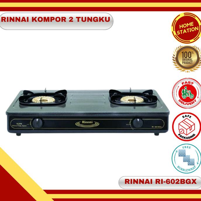 Rinnai Ri-602BGX - Kompor Gas 2 Tungku |Rinnai RI602BGX |Rinai RI 602