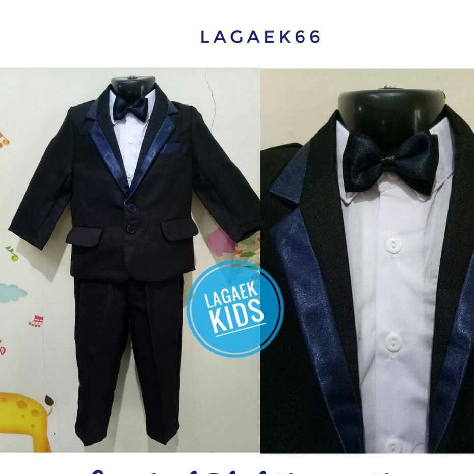 Set Jas Pesta Anak Laki Usia 1 2 3 9 10 Tahun Hitam Garis Navy 4in1 Jas Pesta Anak Laki Hitam Resmi