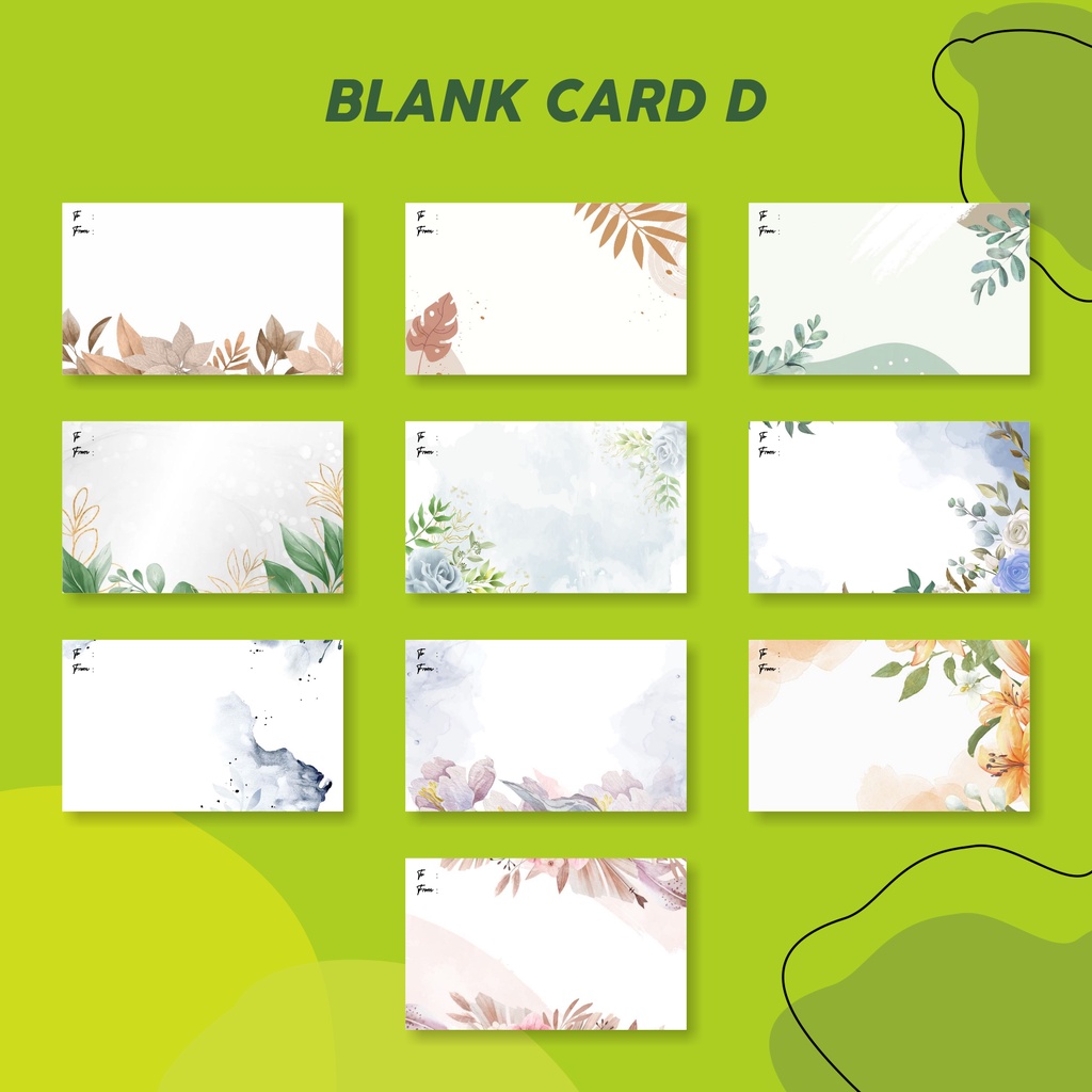 (BLANK CARD) KARTU KOSONG/ KARTU UCAPAN/ KARTU BISA DITULIS/ KARTU KATA-KATA KODE BL-D