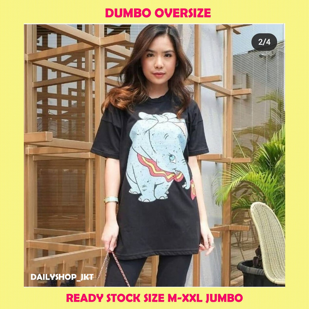  BAJU  KATUN DUMBO OVERSIZE HITAM PUTIH KAOS  DUMBO 