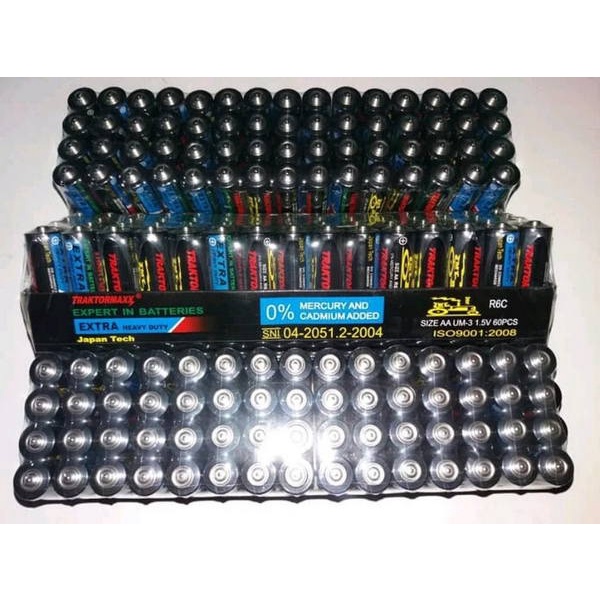 Batu Baterai AA Murah 60 pcs PACK 1.5v Baterry Super Heavy Duty 1.5 v 1,5v