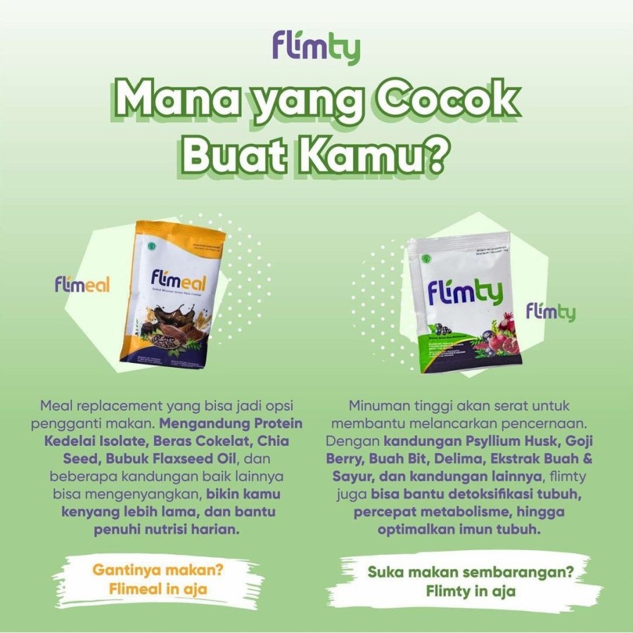 FLIMEAL MEAL 1 Box Isi 12 Sachet / Meal Replacement Pengganti Sarapan rasa Coklat by Flimty / Healthy Sereal Cereal Diet Detox