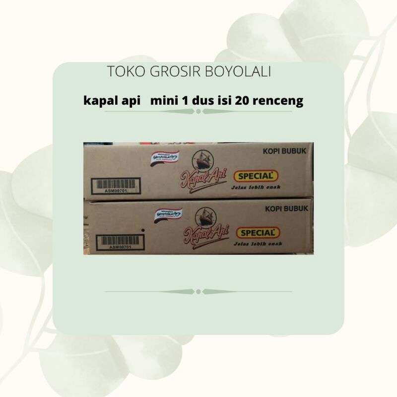 KOPI KAPAL API MINI 1 DUS / KOPI HITAM KAPAL API KECIL 1 KARTON / KOPI KAPAL API MINI 1 DUS