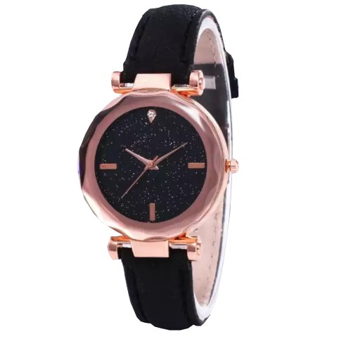 Jam Tangan Kulit Fashion Starry KULIT + CHOKER Women's Watches Watch Faux Leather Korea Style