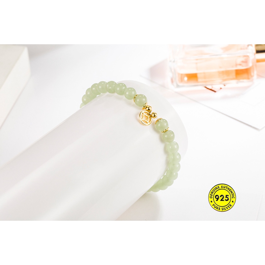 Gelang Tangan Manik-Manik Batu Jade Hetian Untuk Wanita U1005