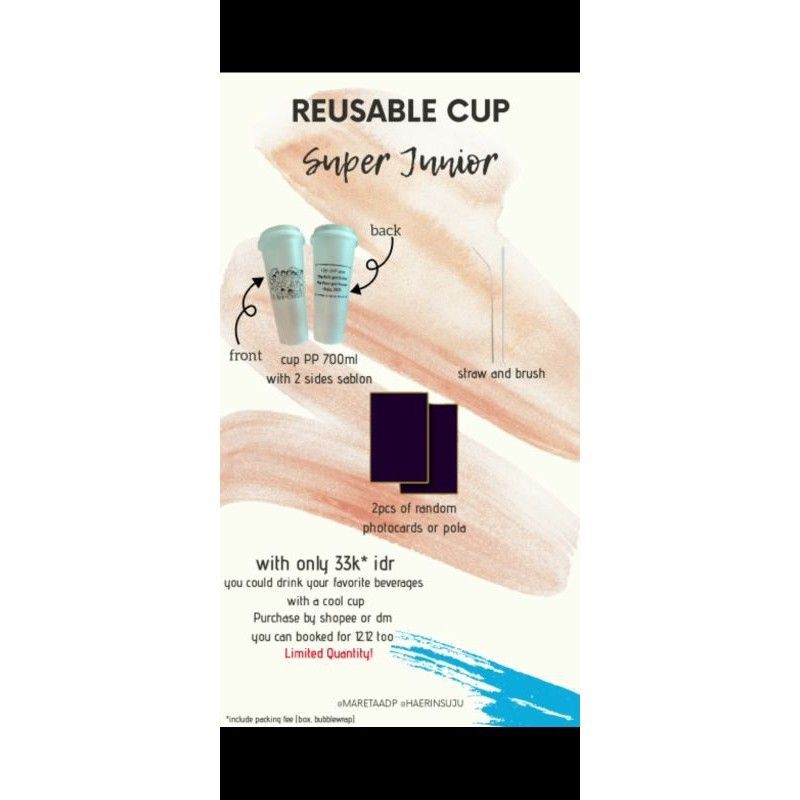 Super Junior 15th Anniversary Reusable Cup