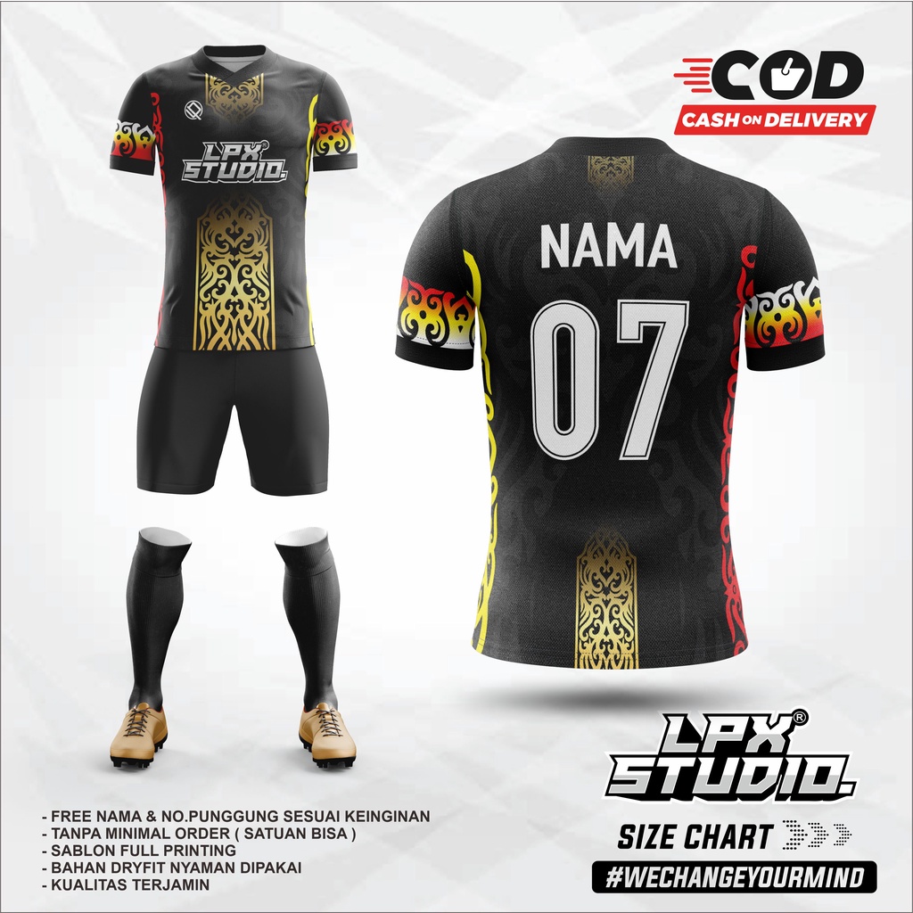 Jersey Baju Setelan Bola | Jersey Futsal Free Custom Name Set