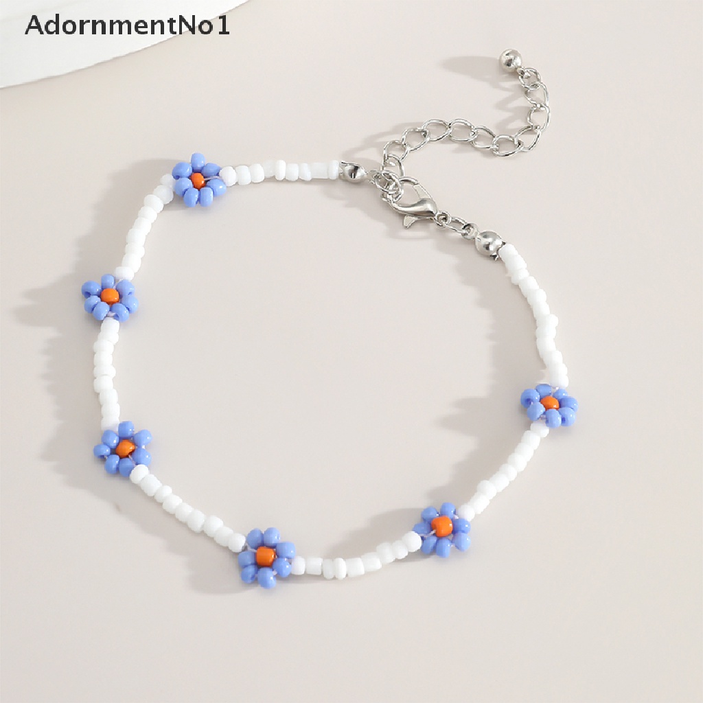 (AdornmentNo1) Gelang Kaki Wanita Desain Manik-Manik Gaya Boho Handmade Adjustable Untuk Pantai / Hadiah