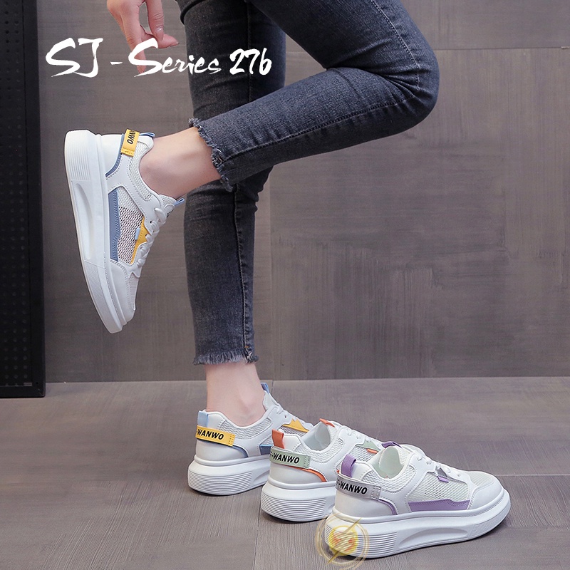 [MONA] Sepatu Sneakers Cewek Tali Trendy Casual Kuliah Hangout Kualitas Import Premium - 276