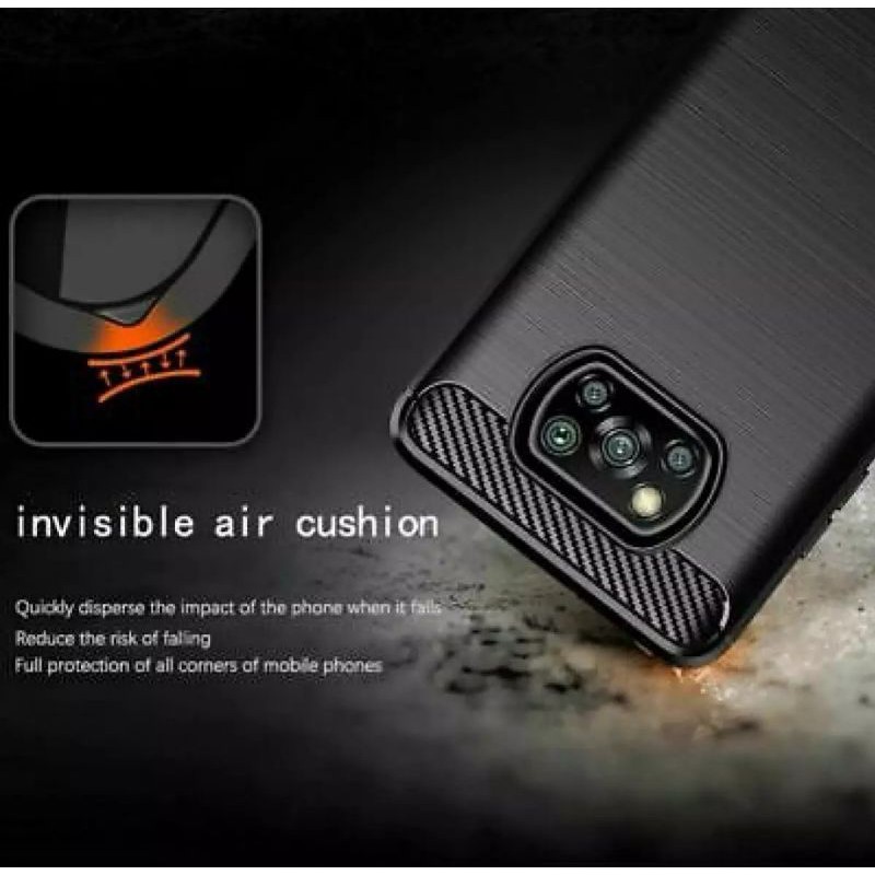 Pocophone Poco X3 M3 X3pro pro Silicon Softcase Ipaky Carbon Cover Casing Case Tpu