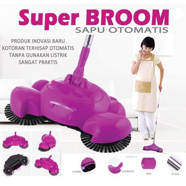 gratisongkir Super Broom Alat Sapu Lantai Elektrik Otomatis Spesifikasi Power Pilih freeongkir