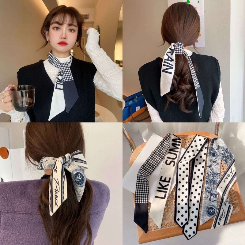 Ikat Kepala korea/Ikat Rambut Multifungsi Elegan/Desain Pita Prancis Wanita