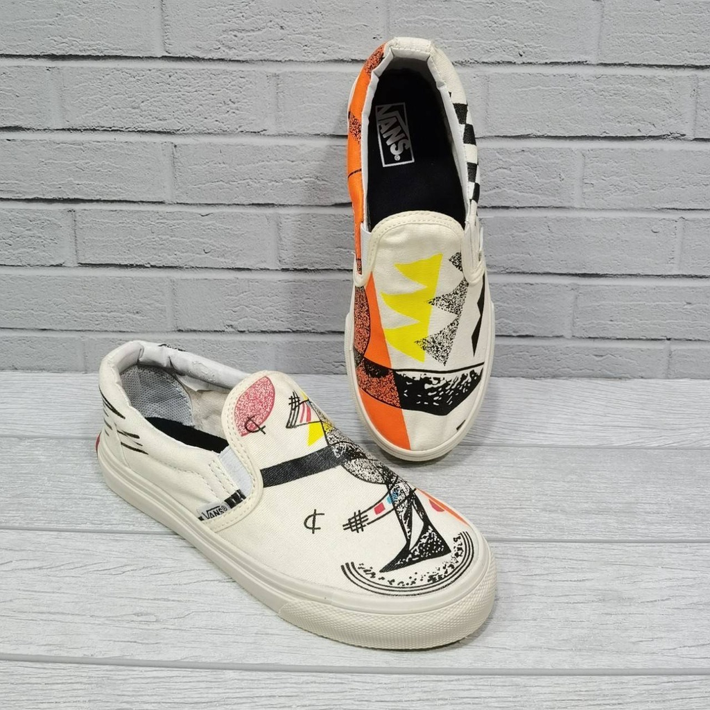 Sepatu Sneakers Anak / Kids Vans Slip On / Velcro Motif - Mickey Mouse / Moma / Pony / Crazy World / Simpsons / Batman