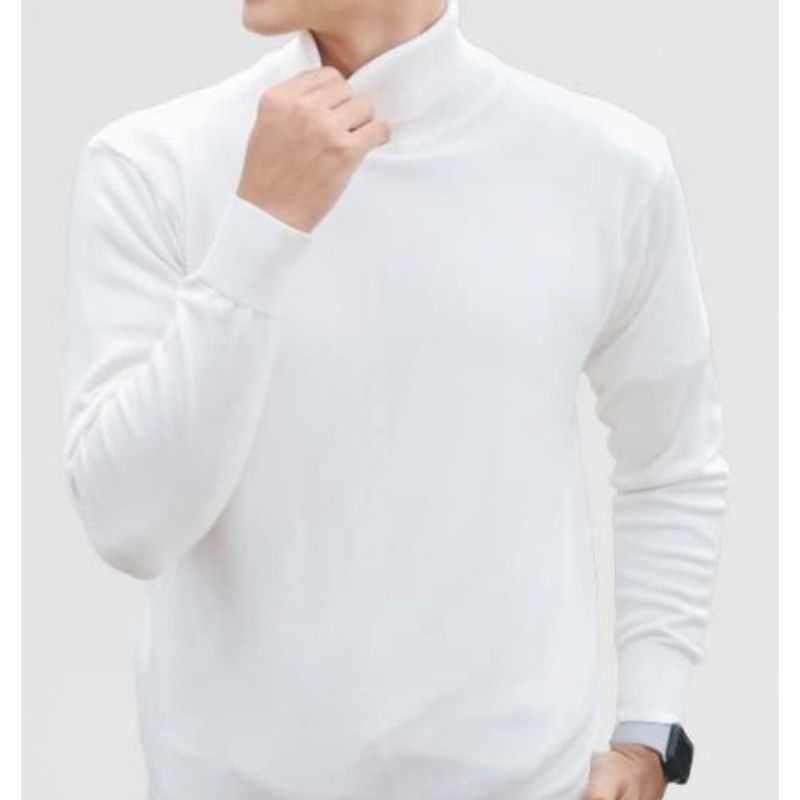 Atasan turtleneck pria lengan panjang/Atasan kerah tinggi model korea