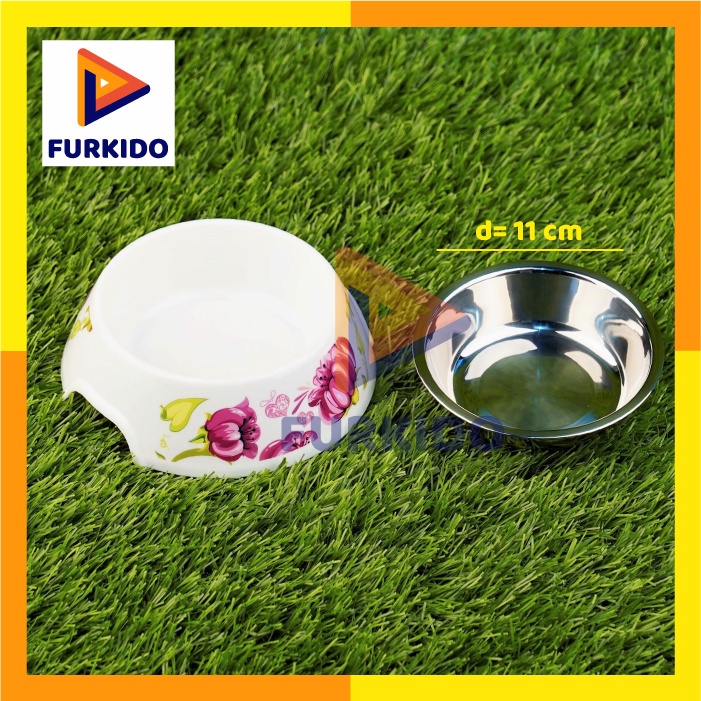 Richu Pet Bowl Stainless Stell Plastic Premium S Mangkok Anjing P1119