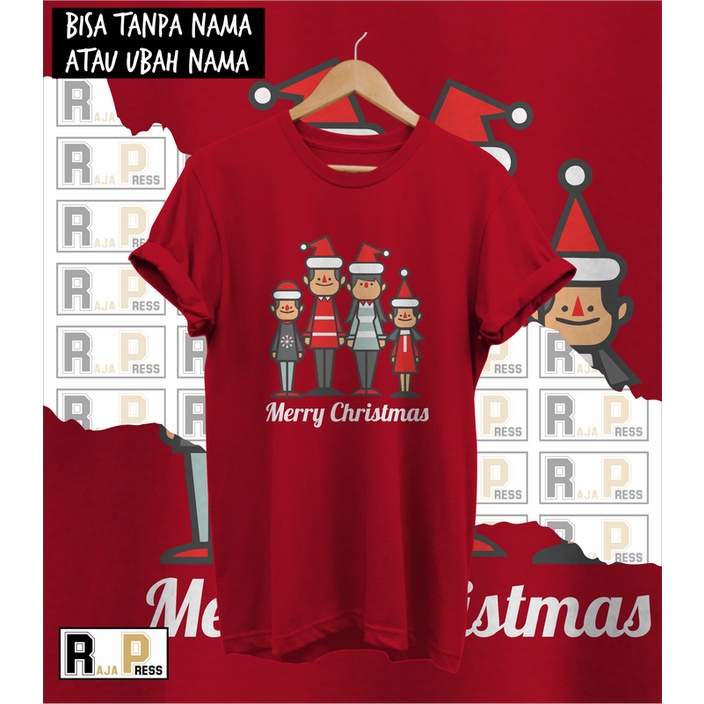 KAOS NATAL SIMPLE NATAL MERRY CHRISTMAS SANTA NEW  BISA TAMBAH NAMA BAJU NATAL