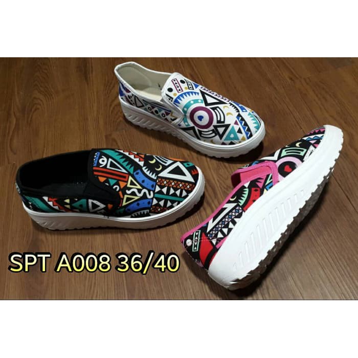 spt a008 sepatu karet kain kanvas cewek wanita luofu barabara