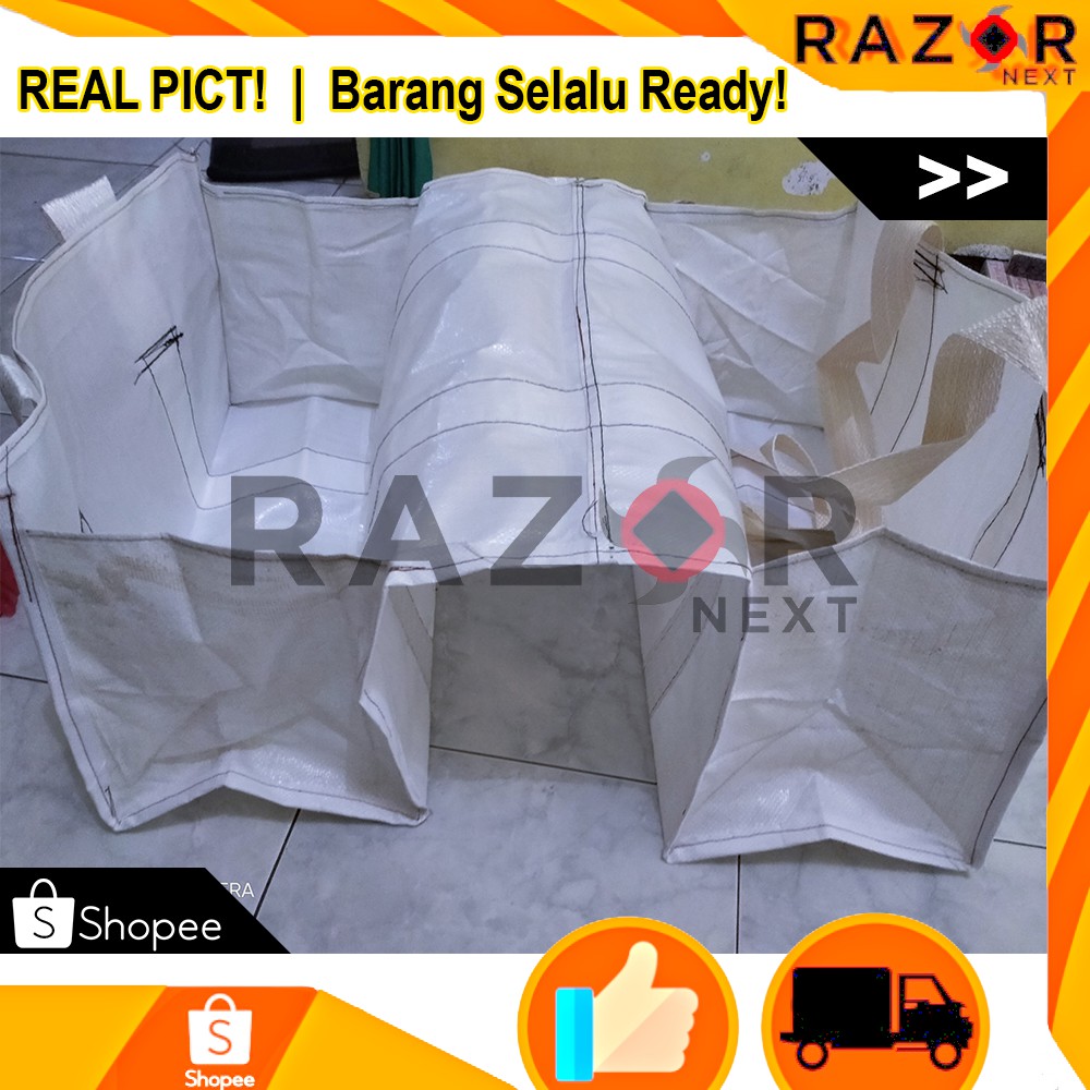 Tas Motor | Tas Kurir | Tas Obrok | Tas Ronjot | Kain Sak Plastik Kuat Awet Ukuran 75 x 65 x 35 cm