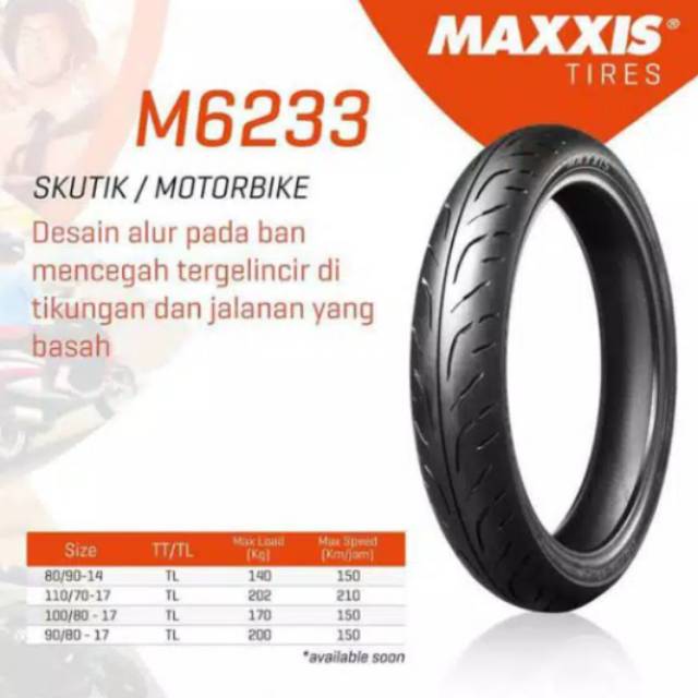 Ban luar MAXXIS ukuran 100/80-17 supermoto ban maxxis ring 17 type M6233