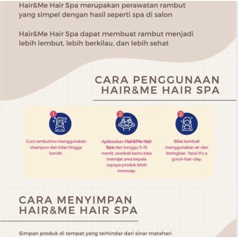 hair spa hair &amp; me hair and me hair mask perawatan rambut creambath hair mask masker rambut treatment rambut