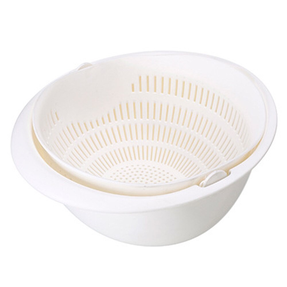 Bisa COD Baskom Saringan 2 layer Double Drain Basket Bowl Kitchen Strainer - Asy DP137