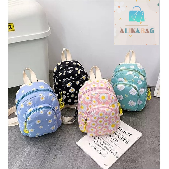 ALIKA BAG - Tas Ransel Mini Wanita Korean Motif Daisy Flower