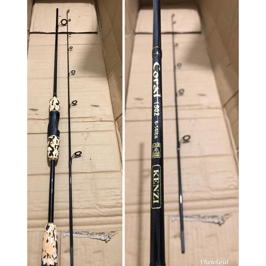 New Joran Pancing 150 cm Carbon Solid Jap Style Kenzi Coral 6-14 Lbs 8 Ring guide - Harga sudah