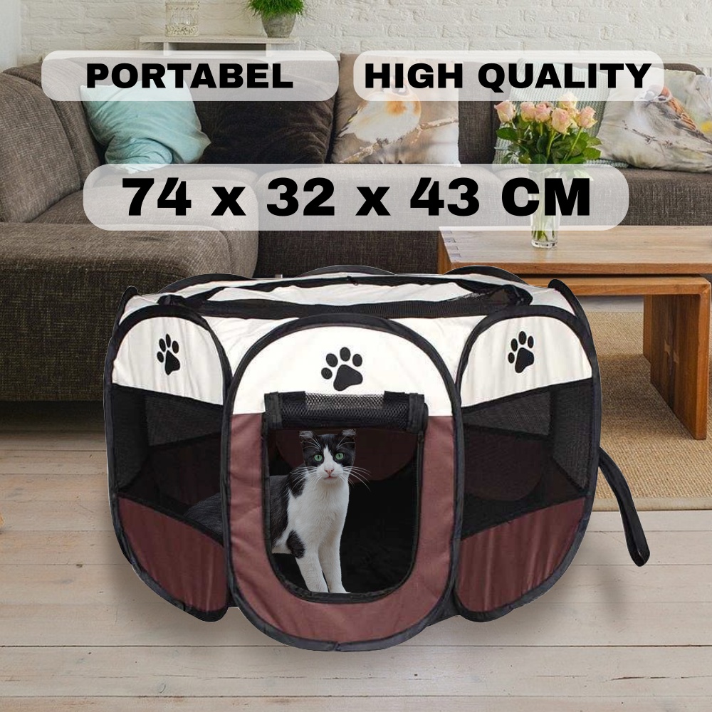 Tenda Kurungan Kandang Lipat Hewan Kucing Kelinci Peliharaan Pet Cage Folding Small Portable Portabe
