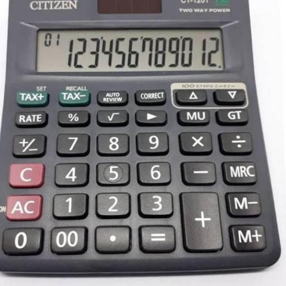 

Bagus Dipakai.. PENTING!! Kalkulator CT-120T Dagang Ukuran Besar Citizen 12 Digit 112 STEP CHEC K BI