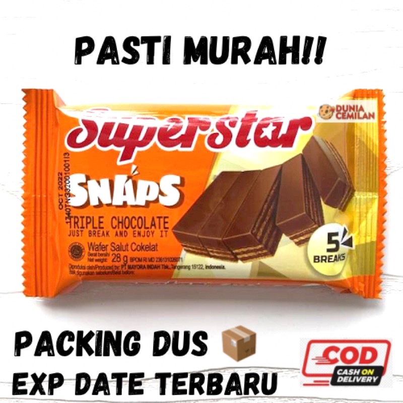 

[TERMURAH!!] Superstar Snaps Triple Chocolate 28gr - Wafer Triple Chocolate