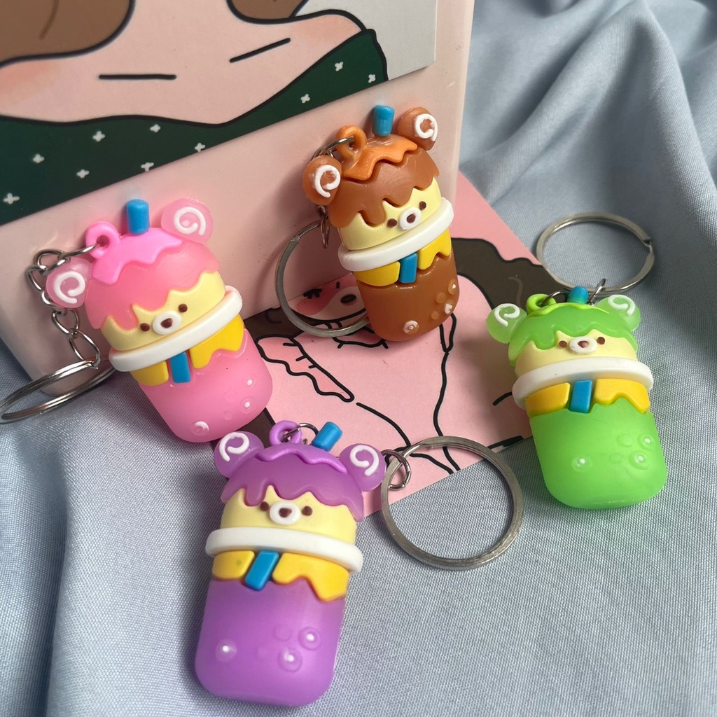 GANTUNGAN KUNCI BOBA DONAT VERSI BARU ADA 4 WARNA UNIK HARGA TERMURAH KEYCHAIN BENTUK BUBBLE DRINK DONUT SUPER CUTE AKSESORIS IMUT BISA GROSIR DAN COD KUALITAS TERBAIK