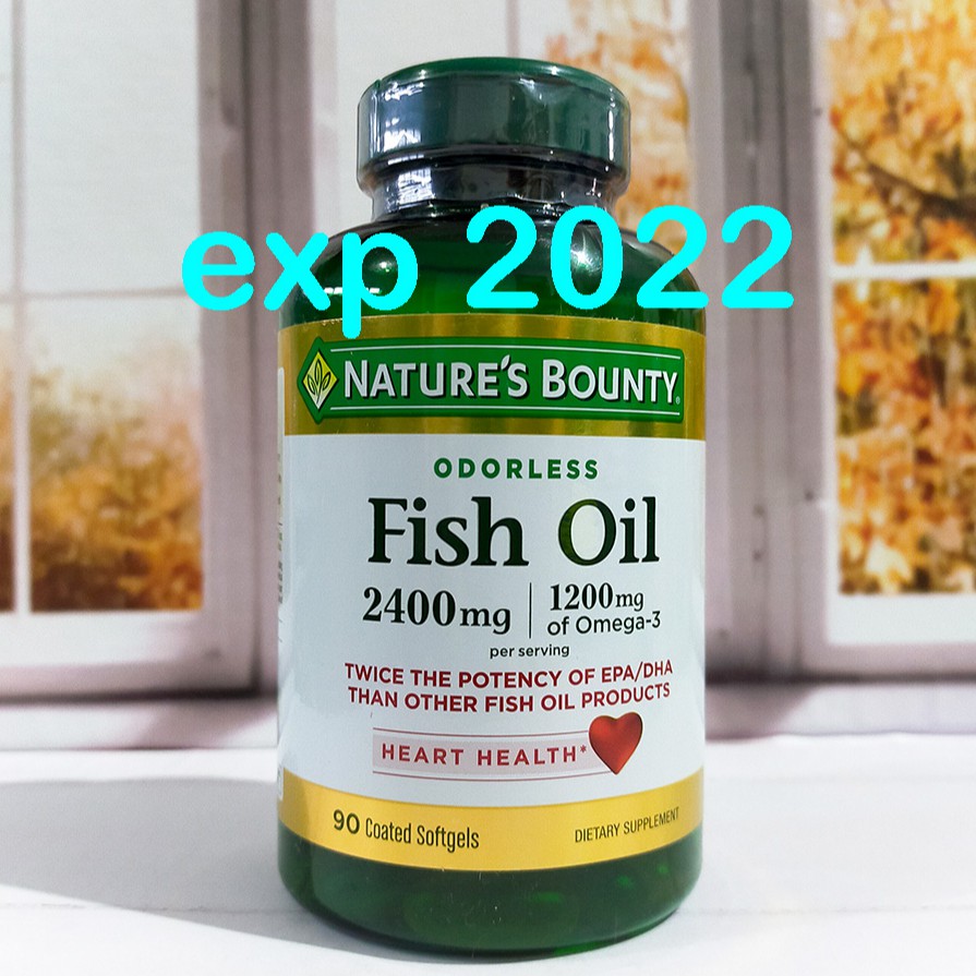 Jual Nature's Bounty Fish Oil 2400 mg isi 90 Coated Softgels Indonesia