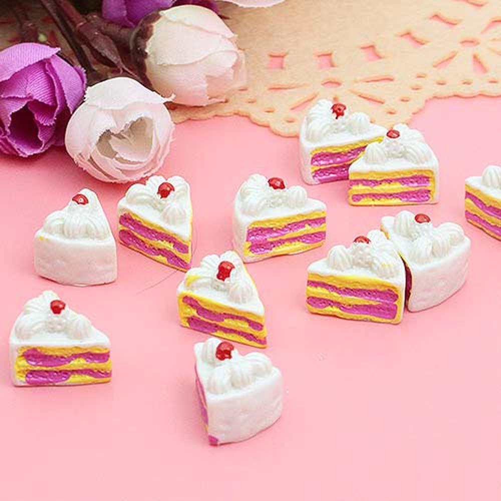 Needway   Rumah Boneka Kue Mini 10pcs Kue Miniatur Ornamen Craft Cake Pretend Play Mainan Aksesoris Rumah Boneka Dapur Mainan Anak