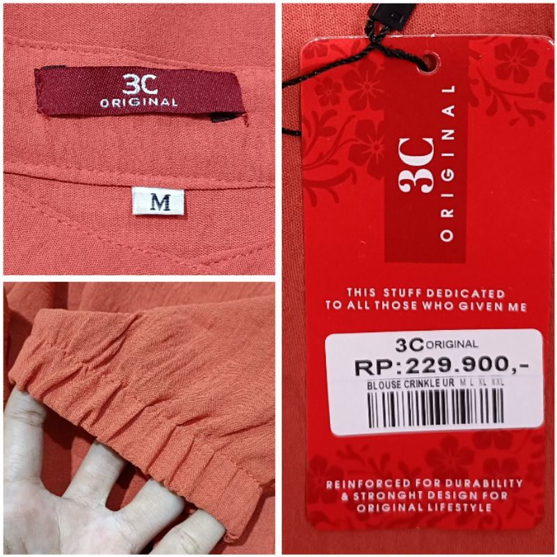 Tunik Crinkle Polos Kemeja Wanita Lengan Panjang