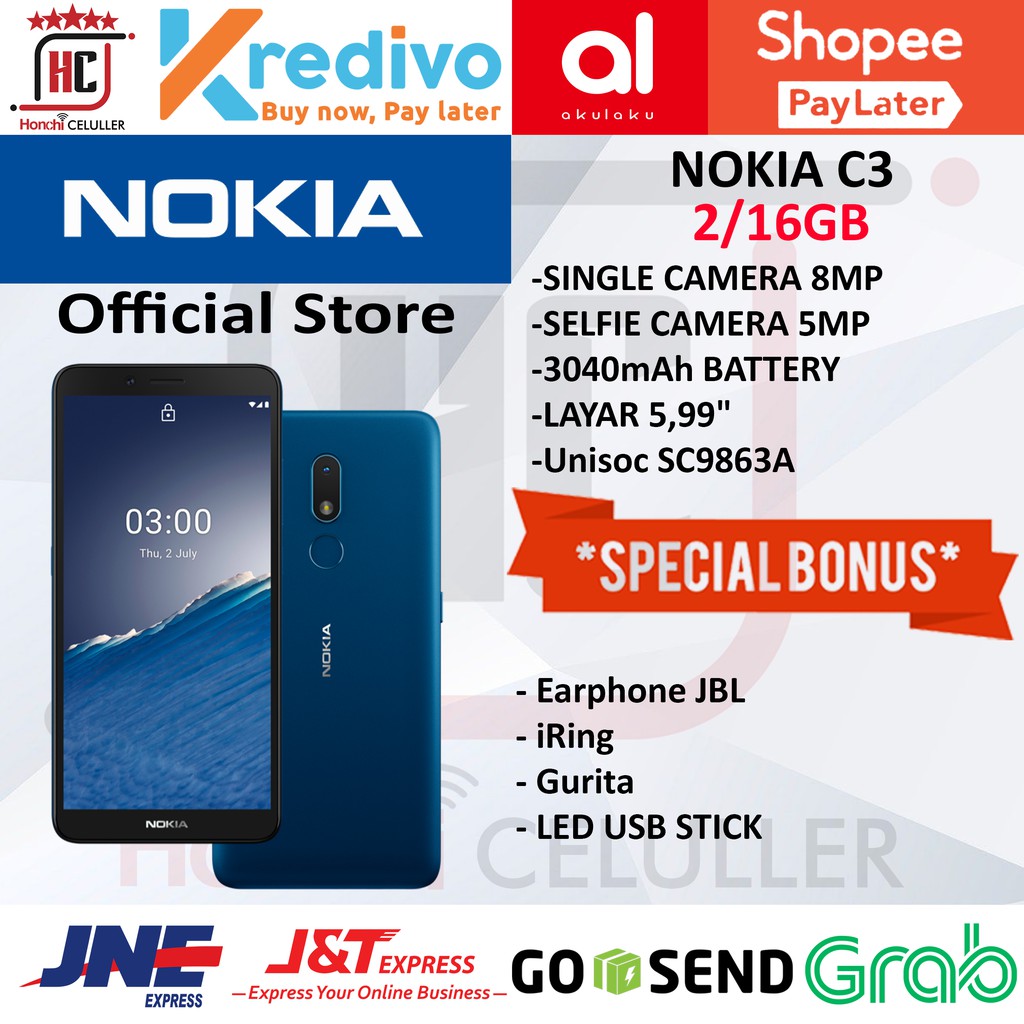 NOKIA C3 RAM 2GB ROM 16GB 2/16GB GARANSI RESMI NOKIA INDONESIA