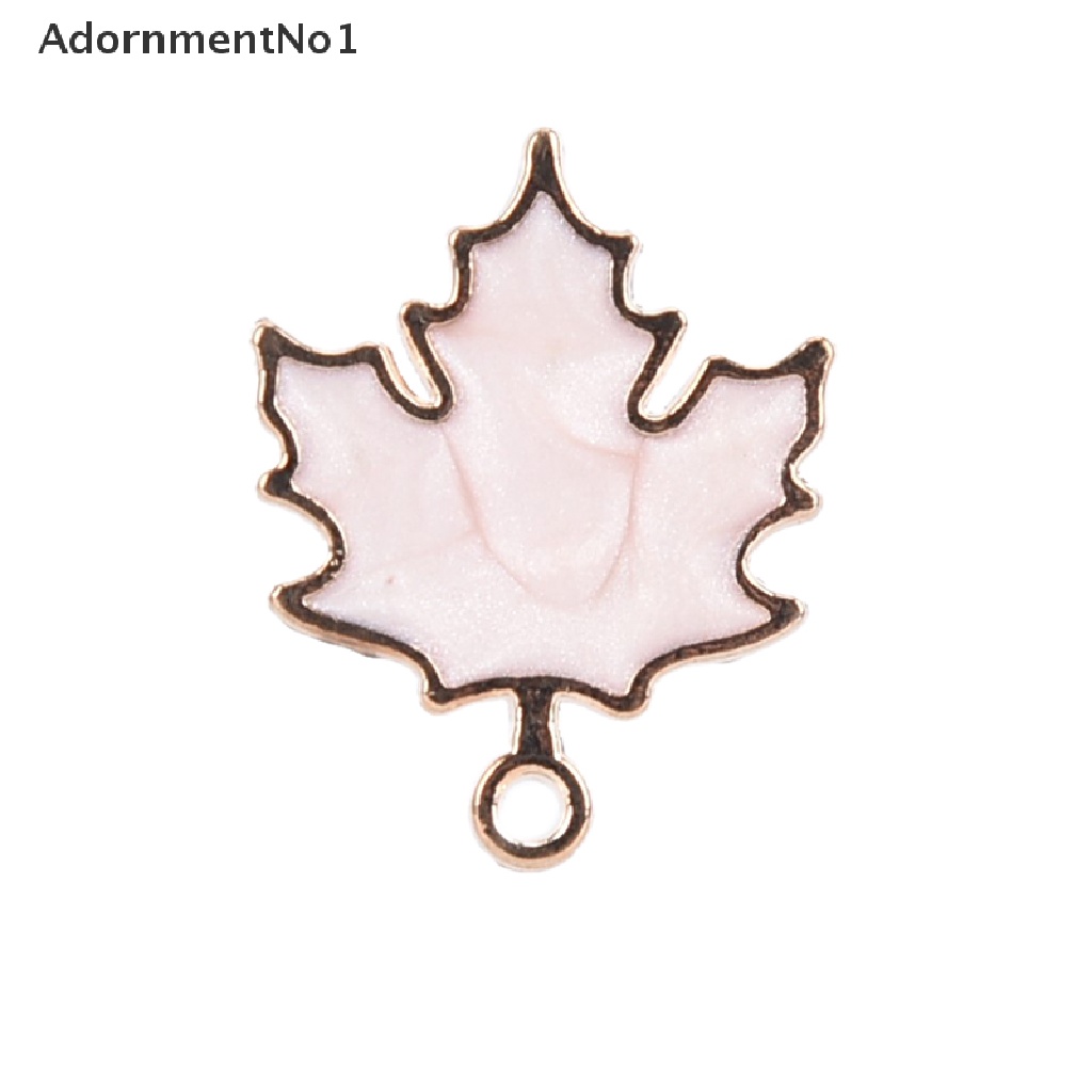 (AdornmentNo1) 10pcs / Set Liontin Daun Maple Bahan Alloy Handmade DIY Untuk Hadiah