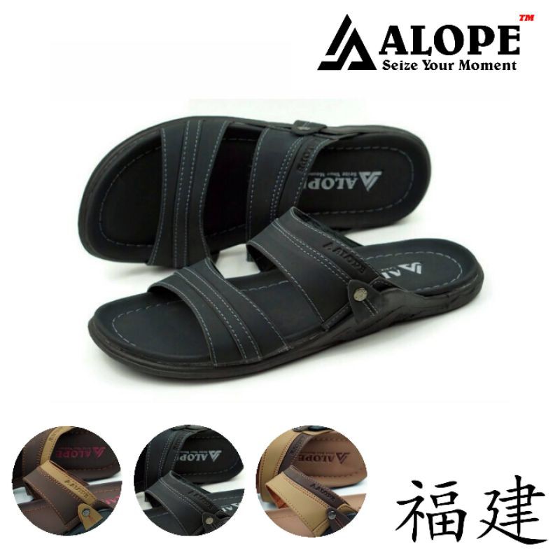Sandal Slop Selop Casual Pria ALOPE H 06-Hitam