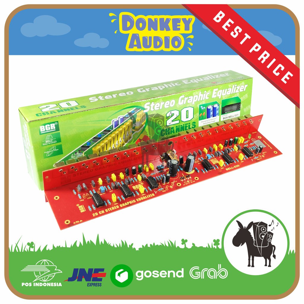 Kit Stereo Equalizer Tone Control 20 Channel Bell BGR Pengatur Frekuensi Audio Lengkap
