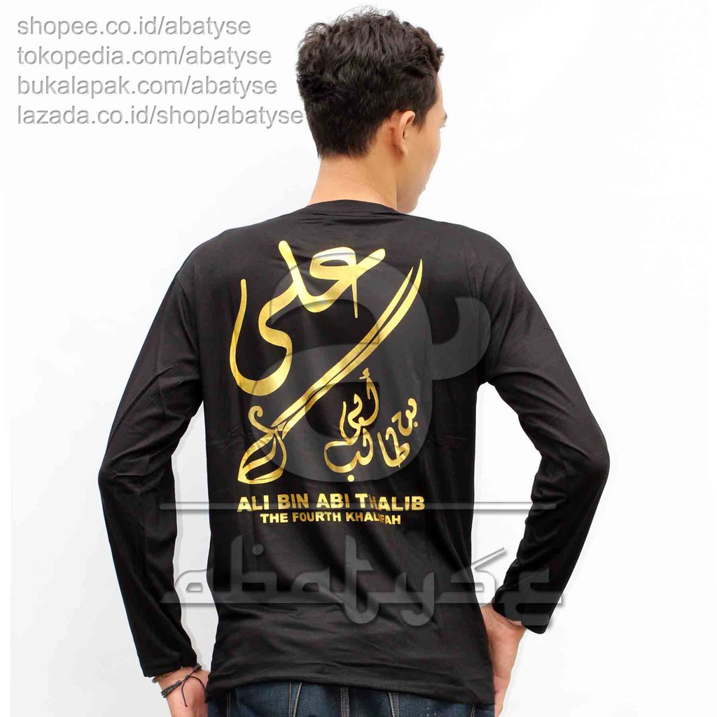 Kaos Ali Bin Abi Thalib Gold Lengan Pendek - Kaos Distro Islamia - Kaos Dakwah Islamia