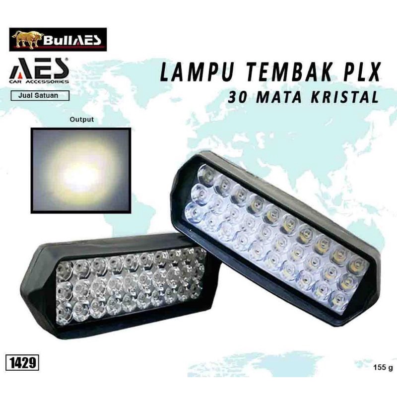 LAMPU LED BAR TEMBAK SOROT 30LED 30WATT MOBIL MOTOR 12-V