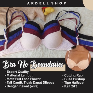Bra No Boundaries Kawat Push Up Lace Flower / Bra Wanita Branded Nyaman Elegan 34B 38D - LF