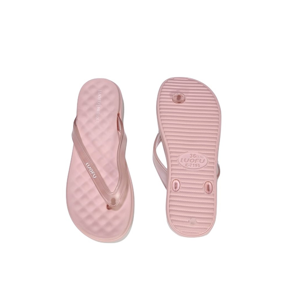 jelly sandal jepit wanita luofu karet import sendal cewek E7195TBW