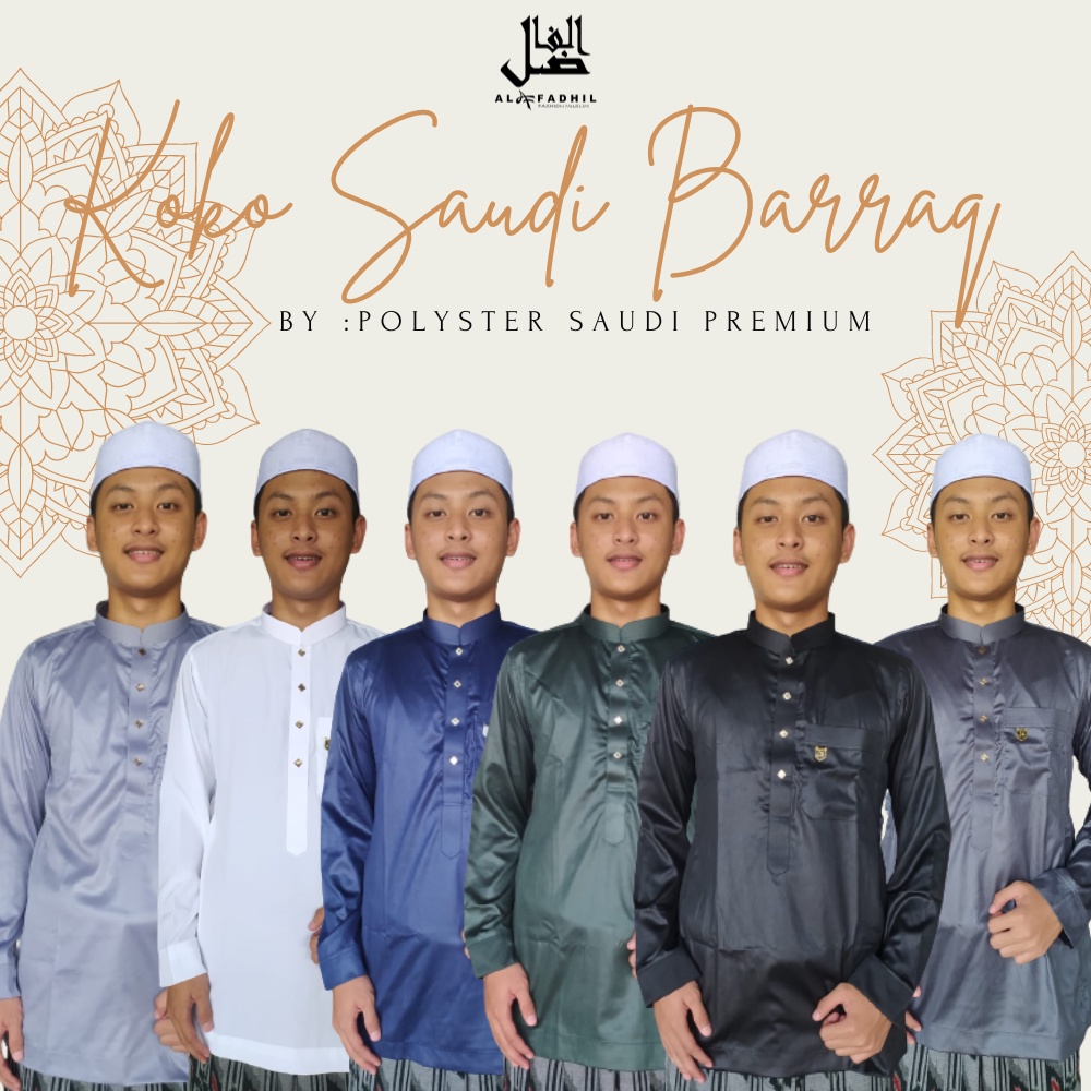 Al Fadhil Koko BARRAQ Oblong Koko Pria Dewasa Lengan Panjang Premium Modern Fashion Muslim Laki laki