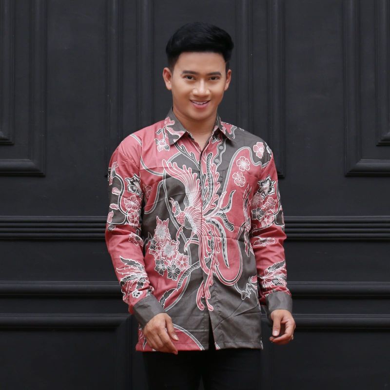 KEMEJA HEM BATIK PRIA MODIS LENGAN PANJANG M L XL XXL (COD)