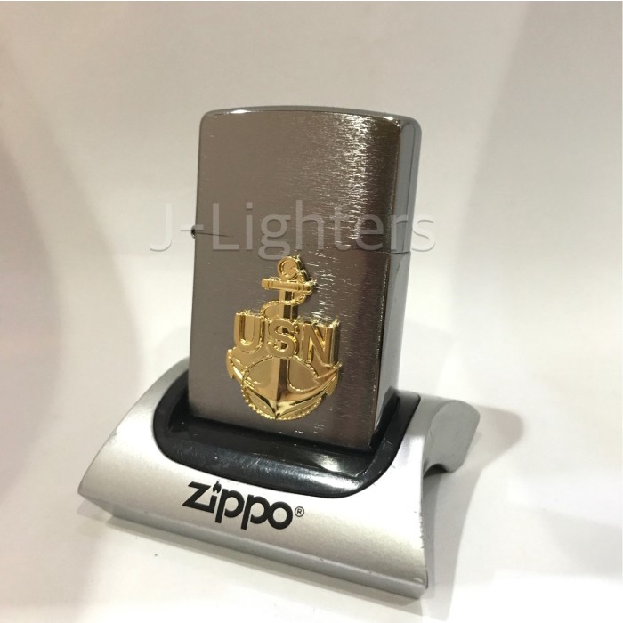 Korek Zippo Original 280ANC US Navy Anchor Emblem Brushed Chrome