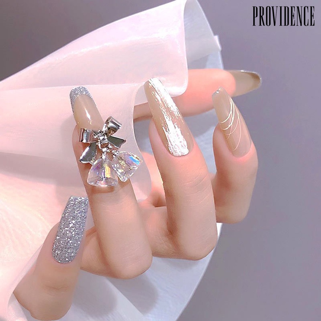 Providence Nail Bell Decor Exquisite Workmanship Bow-knot Transparent 3D Jingle Bell Nail Art Decorations for Girl