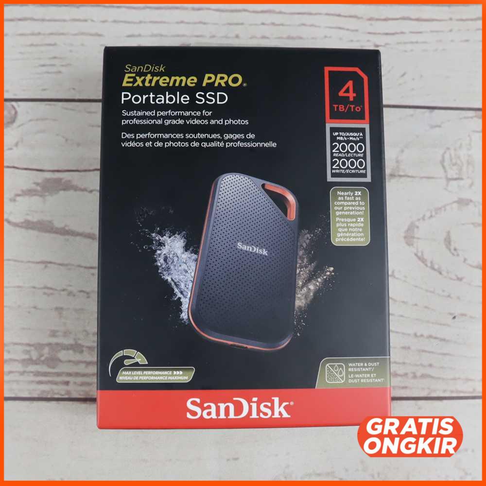 SSD SanDisk Extreme PRO Portable V2 USB Type C 3.2 - SDSSDE81 4Tb